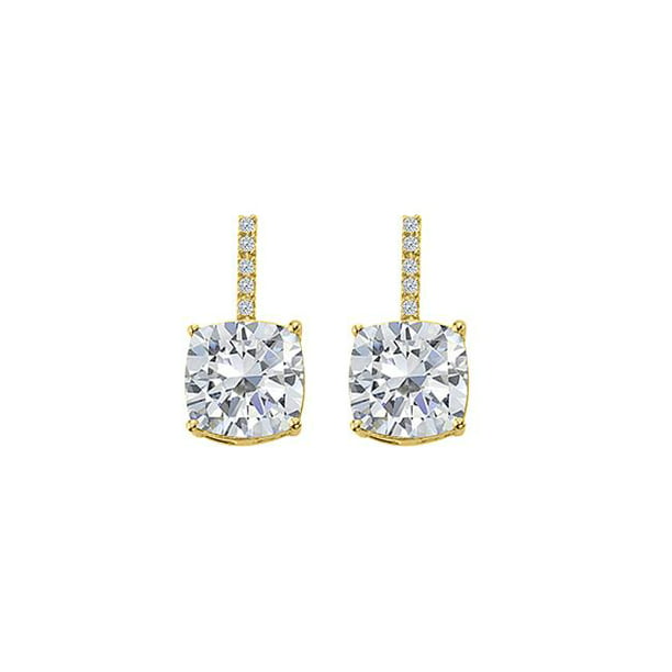 14k Yellow Gold Pink CZ Cubic Zirconia Simulated Diamond Big Flower Fancy Post Earrings Measures 10x10mm Jewelry Gifts for Women 